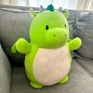 Squishmallow Desmond hug me 18” wot Green and White Stuffed Dinosaur Plush